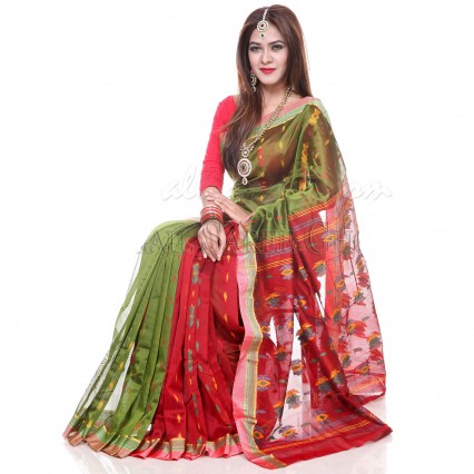 Traditional Soft Half silk share with Jamdani work from Tangail